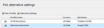 Alternative Settings in StatPro Revolution