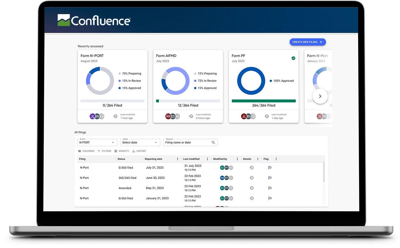 omnia-new Regulatory Reporting system screen grab on to a laptop