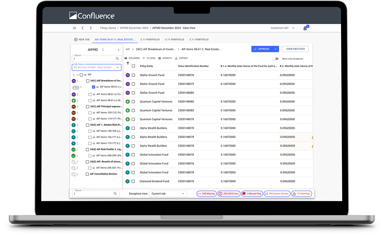 reporting solution laptop screenshot