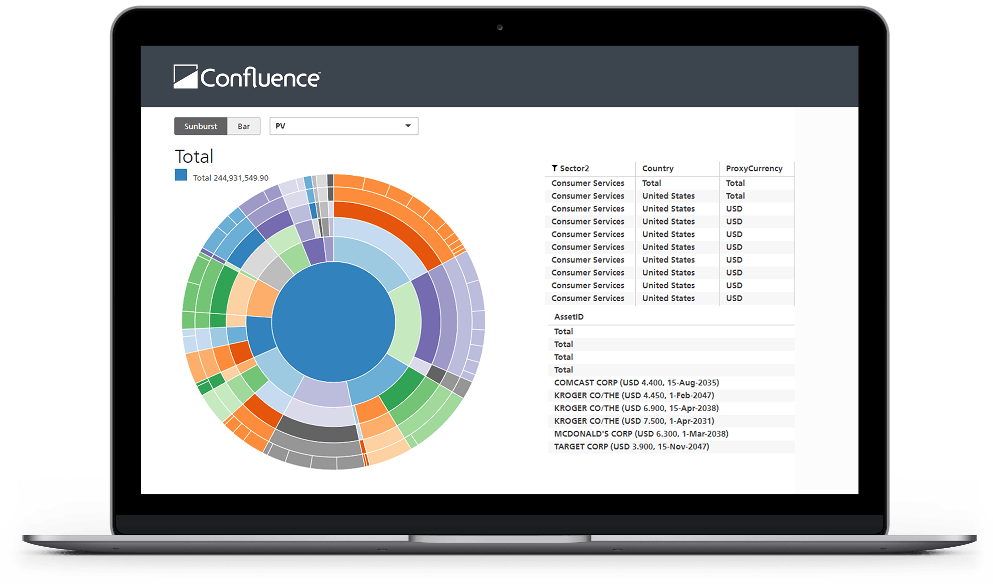 Confluence software screenshot on a laptop image